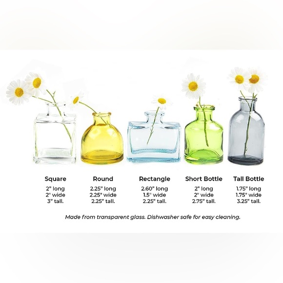 Chive Mini Glass Bud Vase - Blue Rectangle - Picture 5 of 5